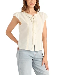 Bcx Women's Flutter Short-Sleeve Peplum Top