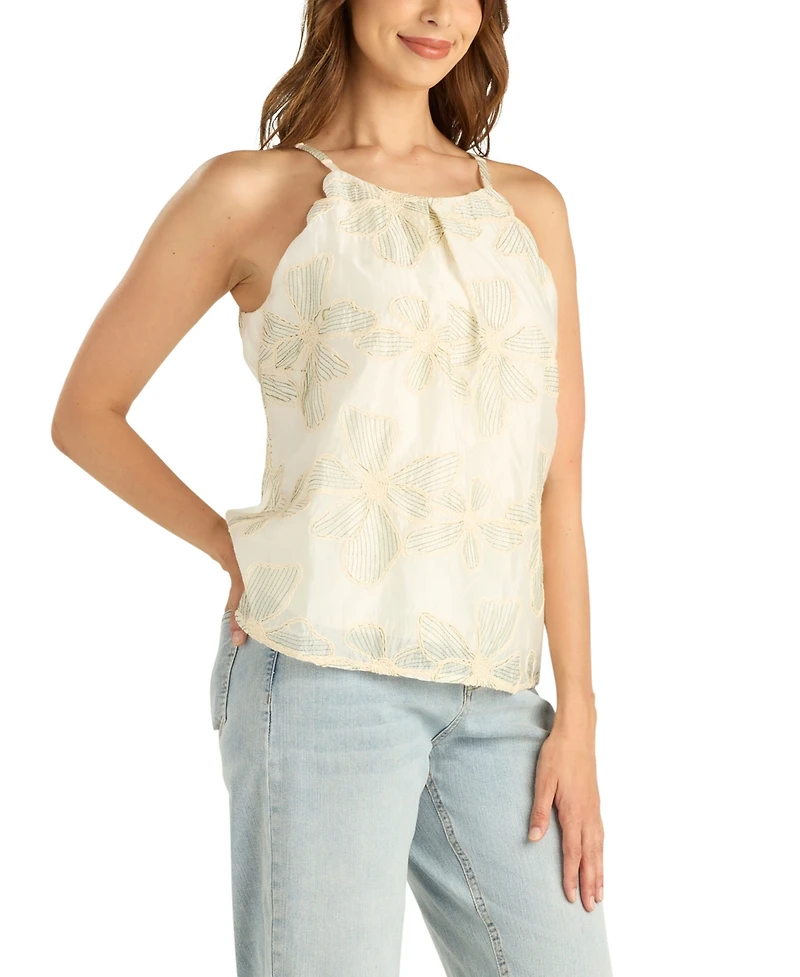 Bcx Women's Scallop Edge Sleeveless Halter Top