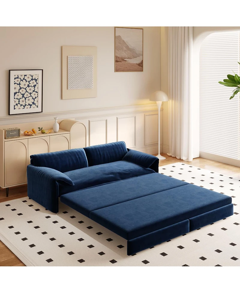 Streamdale Furniture 66" Queen Pull Out Sofa Bed with Storage