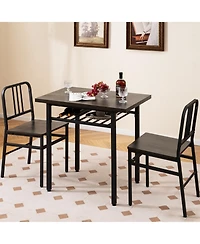 Slickblue 3 Piece Dining Table Set with Rectangular and 2 Chairs
