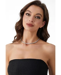 Heart Shaped Zirconia Tennis Choker Necklace