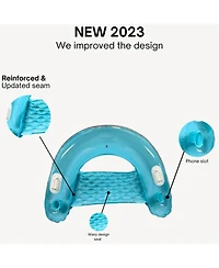 Gnuadz 2 Pack Inflatable Pool Chair Float Adult Drink Holder Lounger
