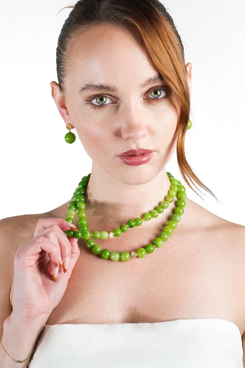 Classicharms Olivia Peridot Bead Choker Necklace