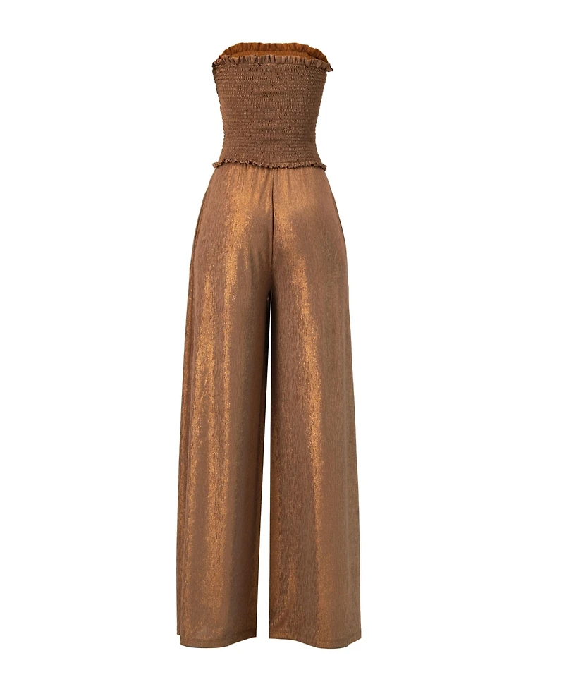 Ivonne Women's Strapless Wide Leg Jumpsuit