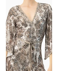 Ivonne Women's Sequin Wide Leg V-Neck Jumpsuit