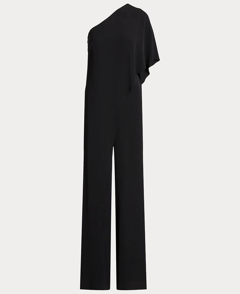 Lauren Ralph Cape Georgette One-Shoulder Jumpsuit