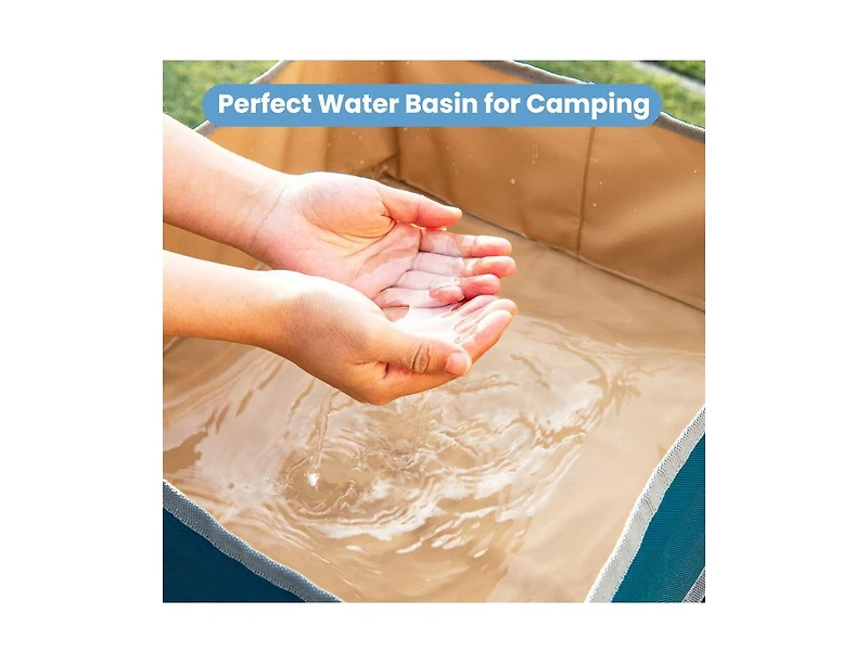 Lucky One 2 Pack Folding Camping Tables with Storage Sink, Portable Picnic Tables