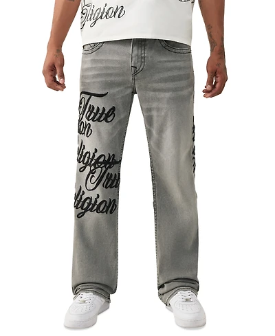 True Religion Men's Billy Bootcut Embroidered Leg Flap Jeans