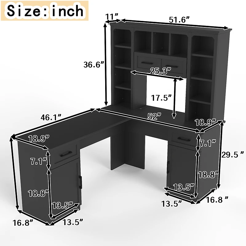 Streamdale Furniture L-Shaped Desk with Storage