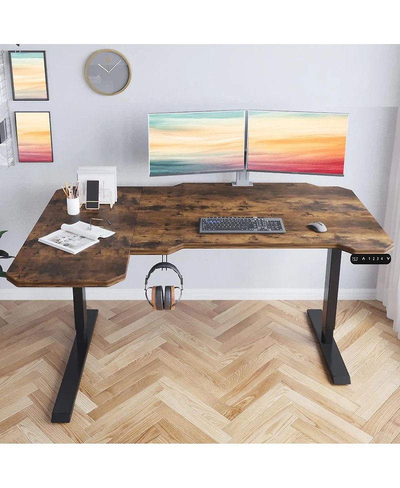 Streamdale Furniture Electric L-Shaped Height Adjustable Standing Desk
