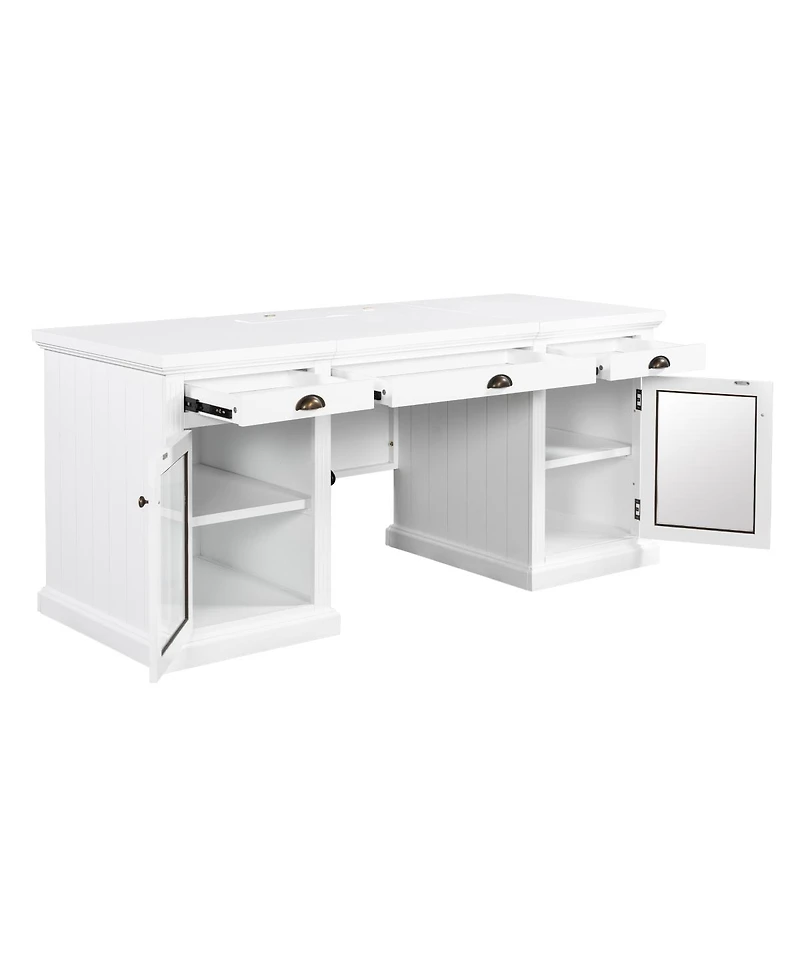 Streamdale Furniture Modern Executive Desk with Storage and 3 Drawers