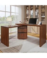 Streamdale Furniture 90 inches L-Desk with 3Drawers and 360degree(s) Rotating Top