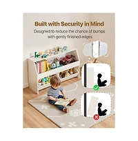 Sugift Toy Storage Organizer Wooden Kids Bookshelf with Storage