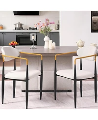 Streamdale Furniture Set of 2 Upholstered Dining Chairs with Accents