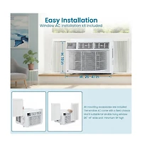 Xo 10000 Btu Window Air Conditioner, Fast Cooling to 450 Sq.Ft.,with Remote
