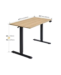Streamdale Furniture Electric Standing Desk, 24x48 inches Mahogany Top