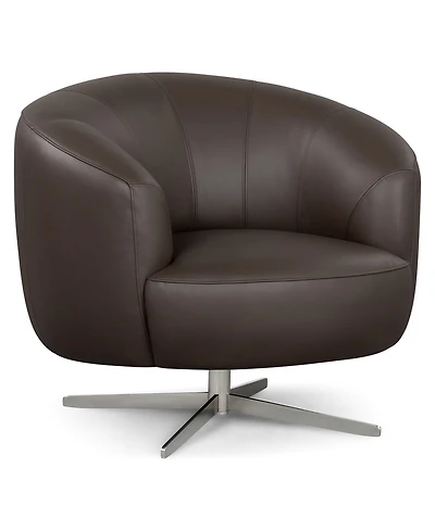 Paitlyn 37" Leather Accent Swivel Chair