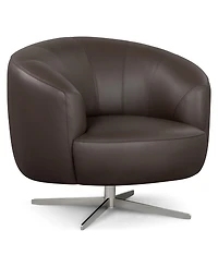 Paitlyn 37" Leather Accent Swivel Chair