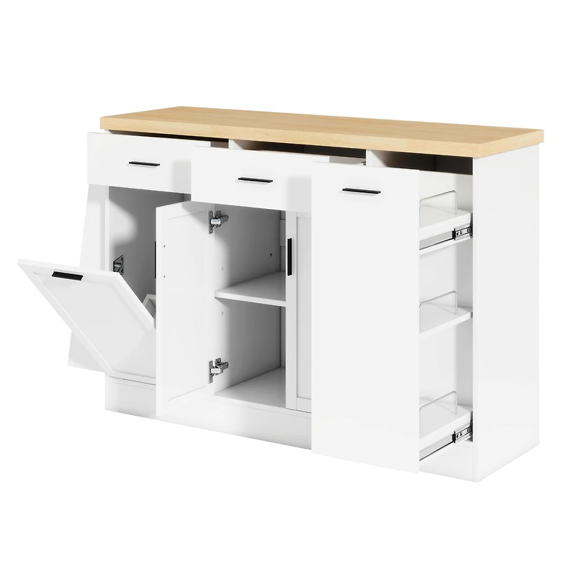 Streamdale Furniture Kitchen Island with Storage and Spice Rack
