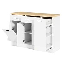 Streamdale Furniture Kitchen Island with Storage and Spice Rack