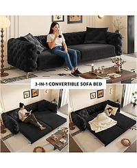 Streamdale Furniture 97.7" 3-in-1 Convertible Sleeper Sofa with Ottoman