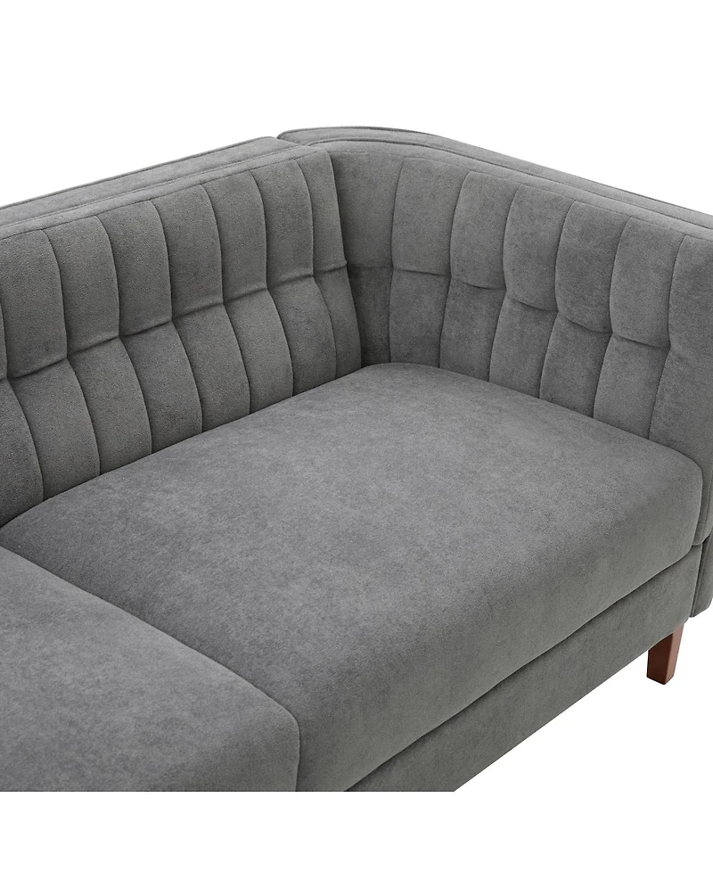 Streamdale Furniture 3-Seater Sofa with Curved Armrests and Channel Tufting