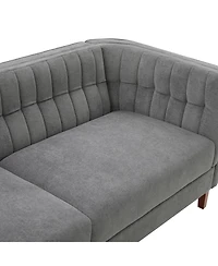 Streamdale Furniture 3-Seater Sofa with Curved Armrests and Channel Tufting