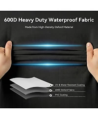 Pocassy Outdoor Furniture Cover Waterproof 4 Piece Patio Furniture Set Cover for Outside Couch, Lawn Chairs, Coffee Table, Windproof with Buckle Strap