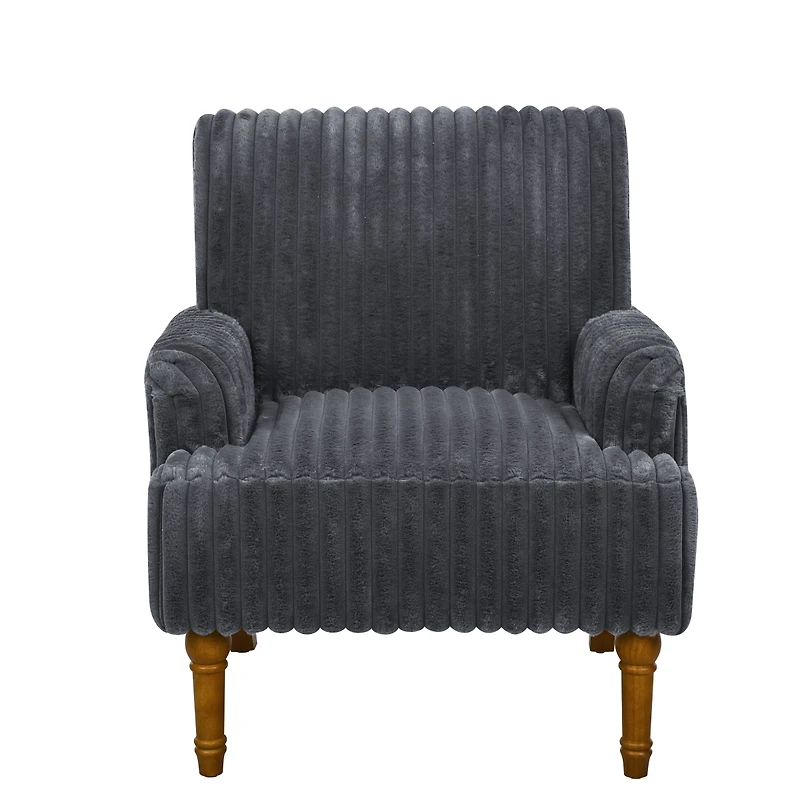 Streamdale Furniture Corduroy Accent Chair with Wood Legs