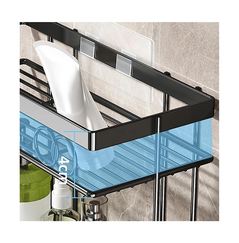 homfan Over The Toilet Storage Shelf, Bathroom Organizer Over Toilet, No Drilling Toilet Shelf Rack and Stand, Space Saver for Small Space