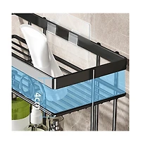 homfan Over The Toilet Storage Shelf, Bathroom Organizer Over Toilet, No Drilling Toilet Shelf Rack and Stand, Space Saver for Small Space