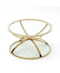 Streamdale Furniture Modern Glass 2-Tier Round Coffee Table