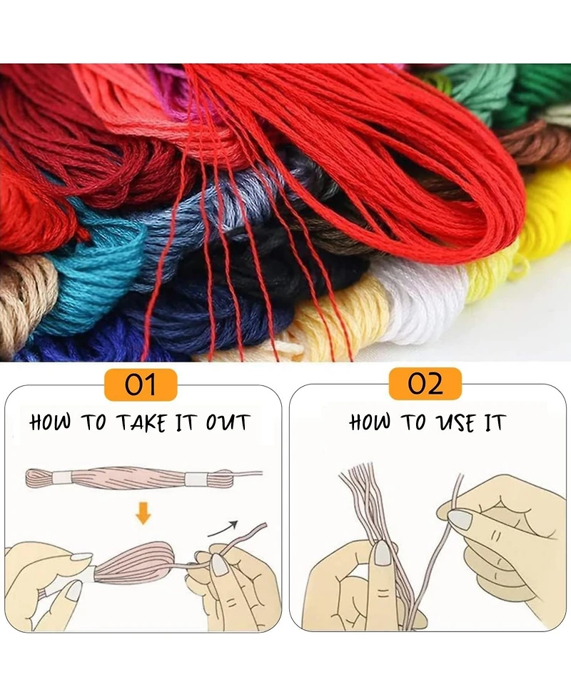 Gnuadz 100 colors Embroidery Floss Thread Skeins Cross Stitch Bracelet String