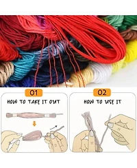 Gnuadz 100 colors Embroidery Floss Thread Skeins Cross Stitch Bracelet String