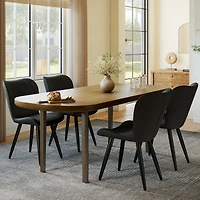 Streamdale Furniture Set of 2 Modern Pu Leather Dining Chairs