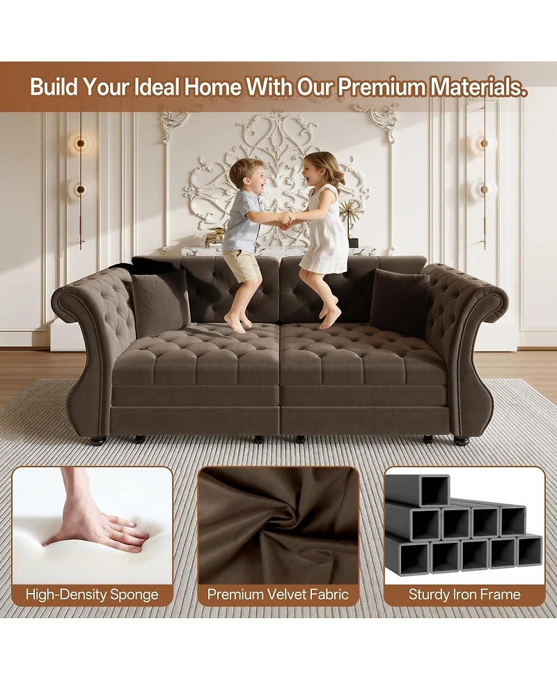 Streamdale Furniture Oversized Chesterfield Pull Out Sofa Bed
