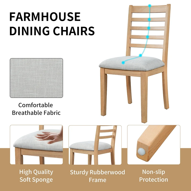 Streamdale Furniture Set of 2 Farmhouse Upholstered Dining Chairs