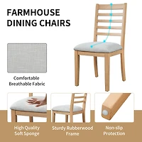 Streamdale Furniture Set of 2 Farmhouse Upholstered Dining Chairs