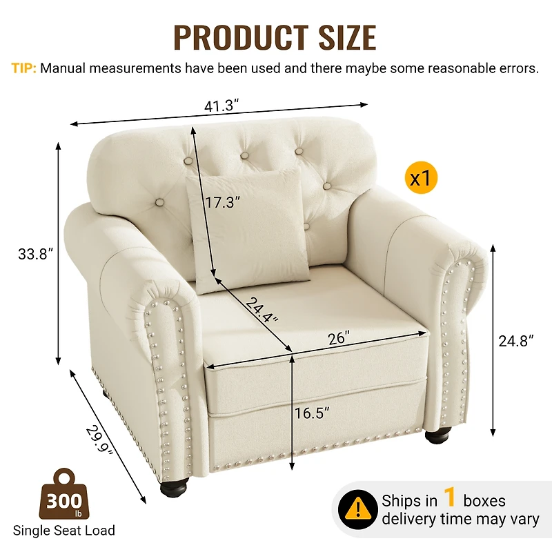 Streamdale Furniture Velvet Chesterfield Sofa with Nailhead Trim