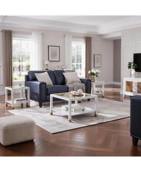 Streamdale Furniture Modern Square Coffee Table - Crisp Metal Frame with Luxe Glass Top