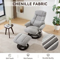 Streamdale Furniture Ergonomic Swivel Recliner Chair with Ottoman, Massage, Heat.