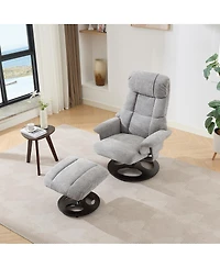 Streamdale Furniture Ergonomic Swivel Recliner Chair with Ottoman, Massage, Heat.