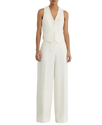 Reiss Women's Linen-Blend Wide-Leg Trouser Pants