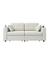 Streamdale Furniture Modern 3-Seat Chenille Sofa with Usb and Storage