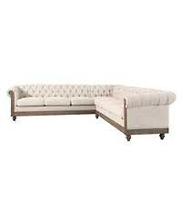Streamdale Furniture Comfy Large Sectional Sofa with Wooden Legs, Retro Style for Living Room