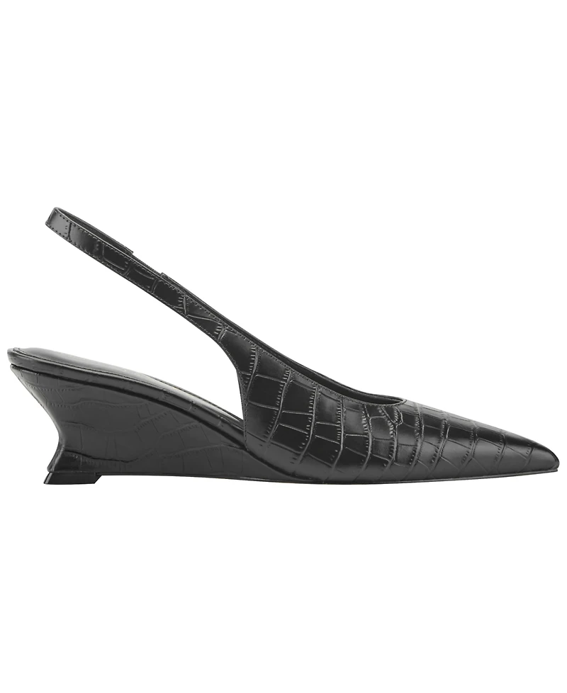 Marc Fisher Ltd Women's Taten Leather Slingback Wedge Pumps