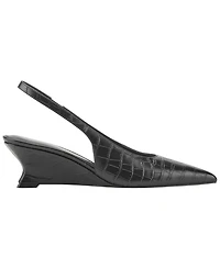 Marc Fisher Ltd Women's Taten Leather Slingback Wedge Pumps
