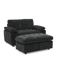 Streamdale Furniture Reclining Sofa with Usb and Ottoman