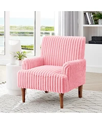 Streamdale Furniture Corduroy Accent Chair with Wood Legs