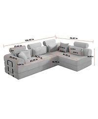Streamdale Furniture L-Shape Modular Sectional Sofa Bed
